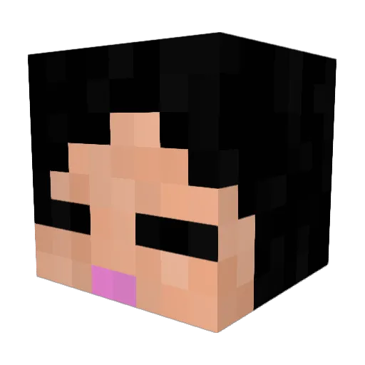 Neneco Minecraft avatar head, 3D render