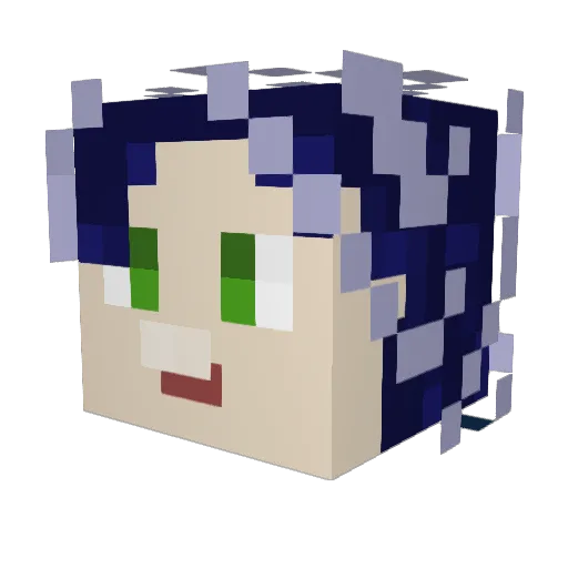 Nenee Minecraft avatar head, 3D render