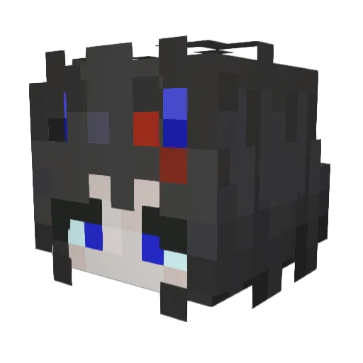 Nenenekk Minecraft avatar head, 3D render