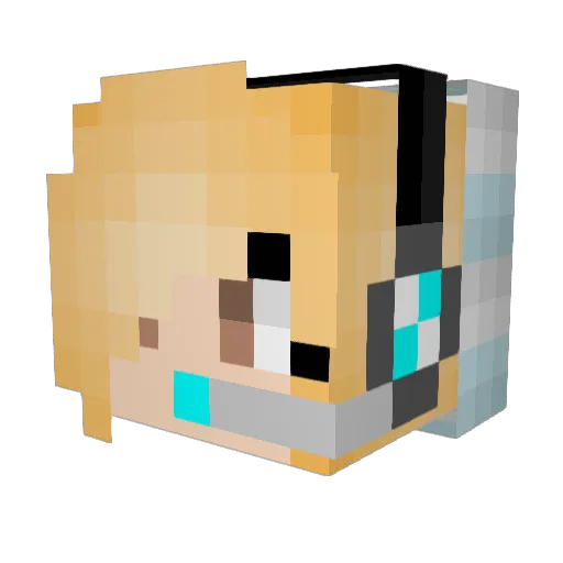 NeneoGanteng Minecraft avatar head, 3D render