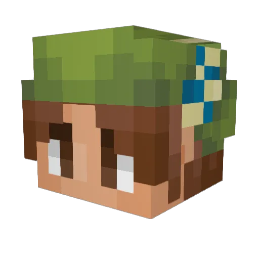 Nenexdd Minecraft avatar head, 3D render