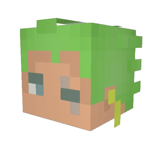 Nensh0 Minecraft avatar head, 3D render
