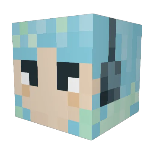 Nenus_ Minecraft avatar head, 3D render