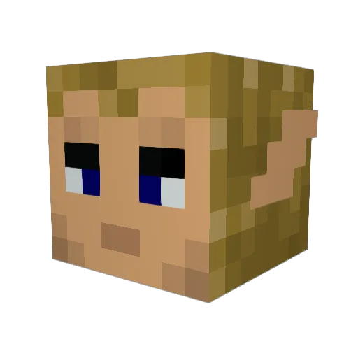 Neo12 Minecraft avatar head, 3D render