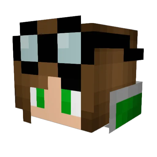 NeoDaHummingbird Minecraft avatar head, 3D render