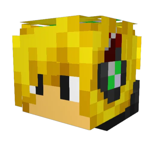 NeoRayquaza Minecraft avatar head, 3D render