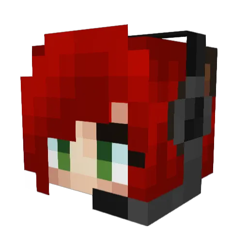 NeoRia Minecraft avatar head, 3D render