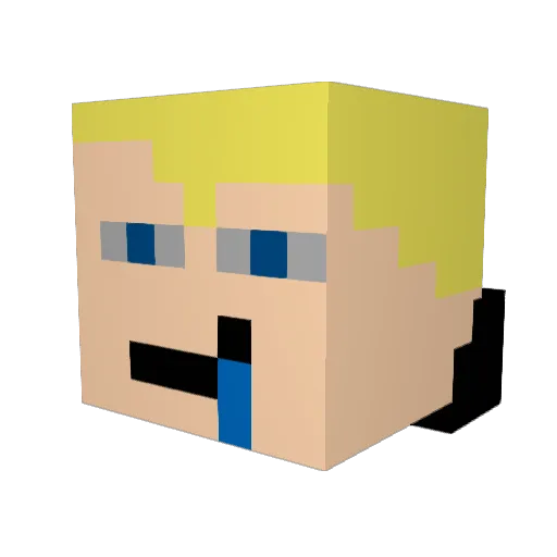NeoWix Minecraft avatar head, 3D render