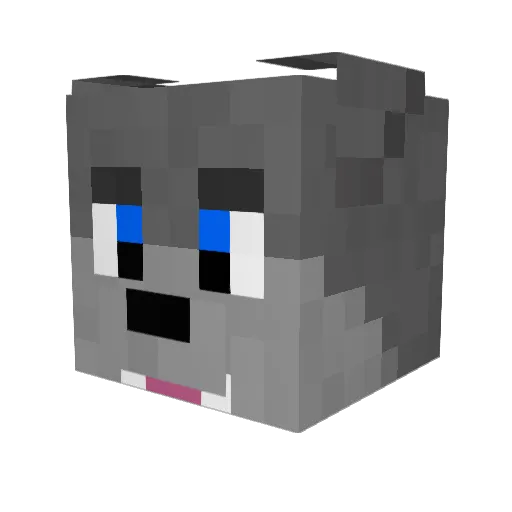 NeoWolf33 Minecraft avatar head, 3D render