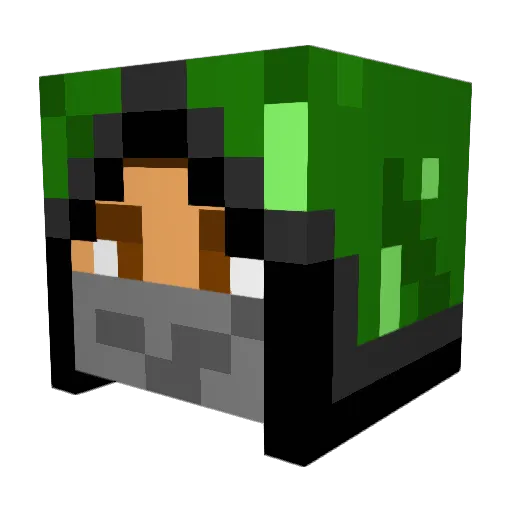 Neochromer Minecraft avatar head, 3D render