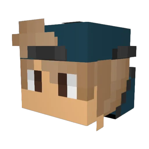 Neoex2 Minecraft avatar head, 3D render