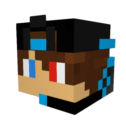 Neogame Minecraft avatar head, 3D render