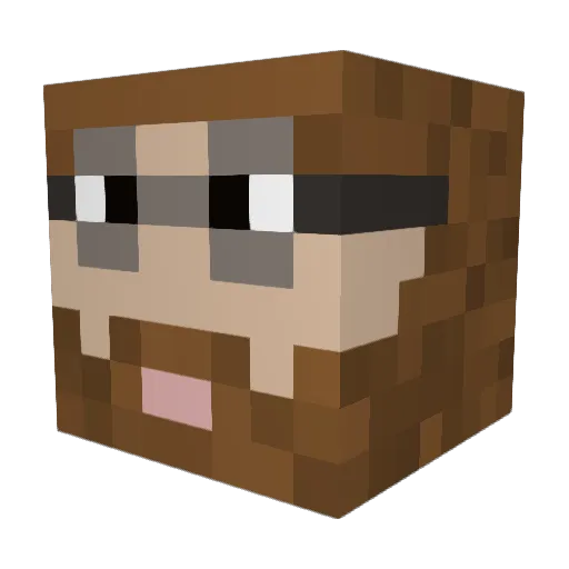 Neogibu Minecraft avatar head, 3D render