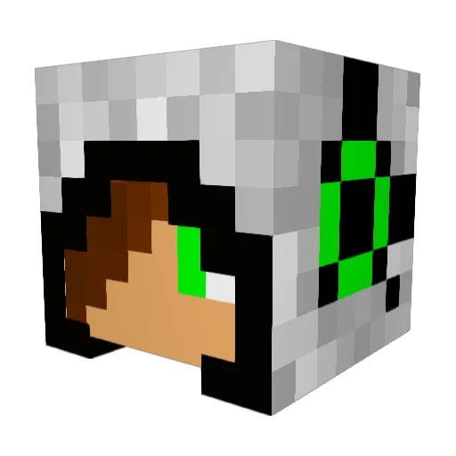 Neon4D Minecraft avatar head, 3D render