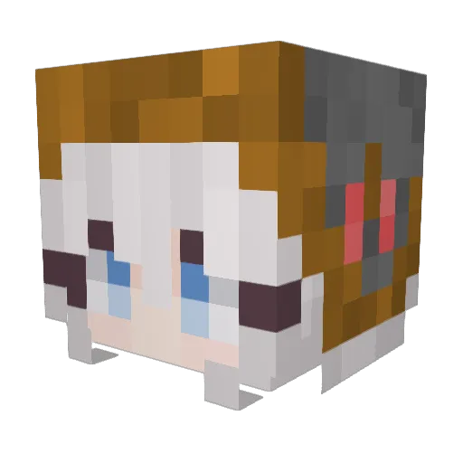 NeonBe4t Minecraft avatar head, 3D render