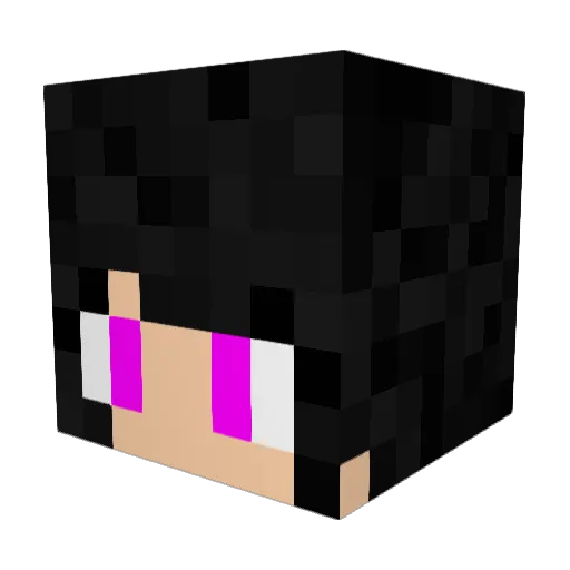 NeonBerri Minecraft avatar head, 3D render