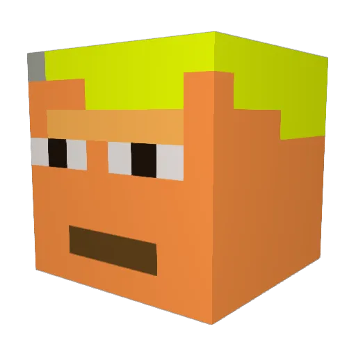 NeonBlueNinja Minecraft avatar head, 3D render