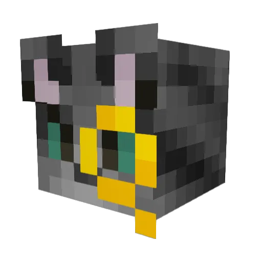 NeonCatRC Minecraft avatar head, 3D render
