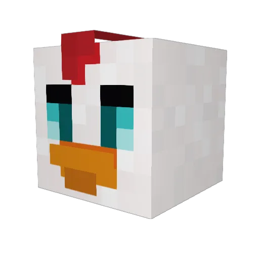 NeonChicken Minecraft avatar head, 3D render