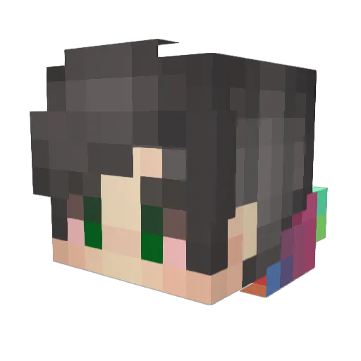 NeonDemon_ Minecraft avatar head, 3D render