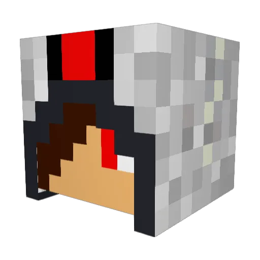 NeonDrew Minecraft avatar head, 3D render