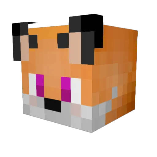 NeonF0x Minecraft avatar head, 3D render