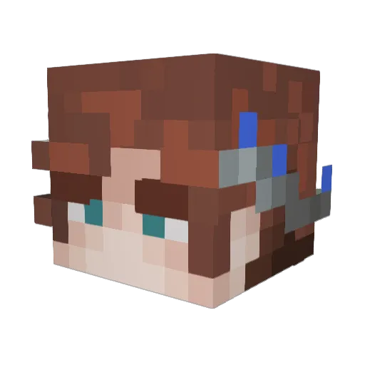 NeonGreenWitch Minecraft avatar head, 3D render
