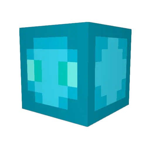 NeonIcy Minecraft avatar head, 3D render