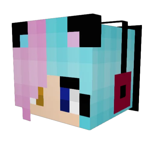 NeonKittens17 Minecraft avatar head, 3D render