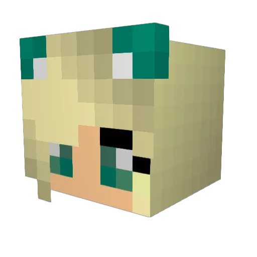 NeonKittens Minecraft avatar head, 3D render