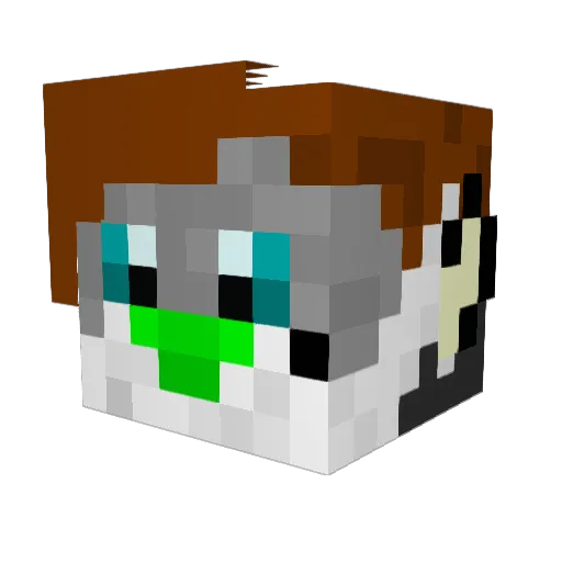 NeonKitty Minecraft avatar head, 3D render