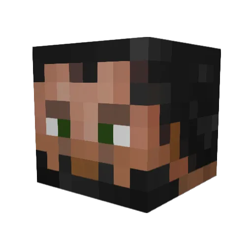 NeonNito Minecraft avatar head, 3D render