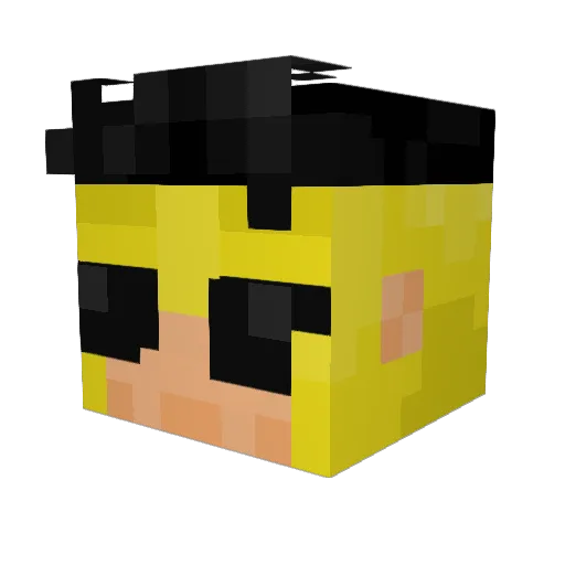 NeonPeas Minecraft avatar head, 3D render