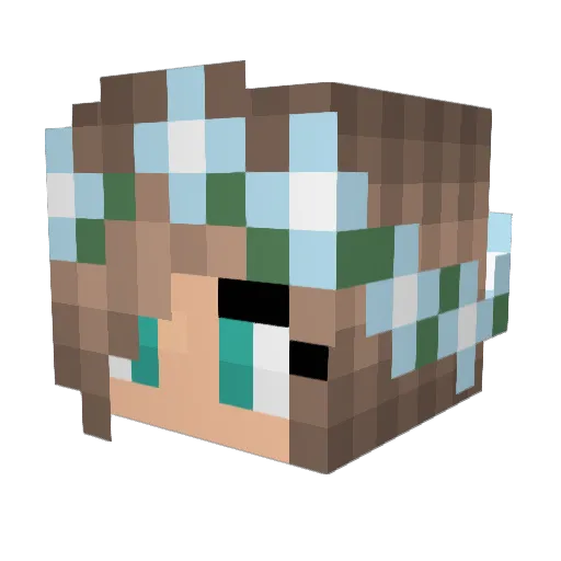 NeonPlayer1 Minecraft avatar head, 3D render