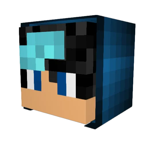 NeonSike Minecraft avatar head, 3D render