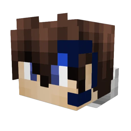 NeonStreamBros Minecraft avatar head, 3D render