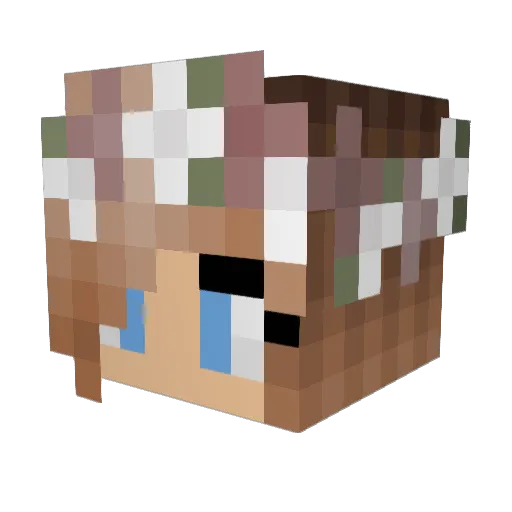 NeonYeon Minecraft avatar head, 3D render