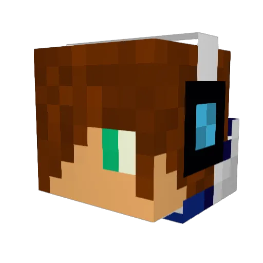 Neon__ Minecraft avatar head, 3D render