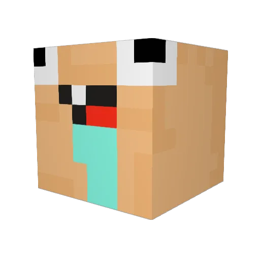 Neon_gummy Minecraft avatar head, 3D render