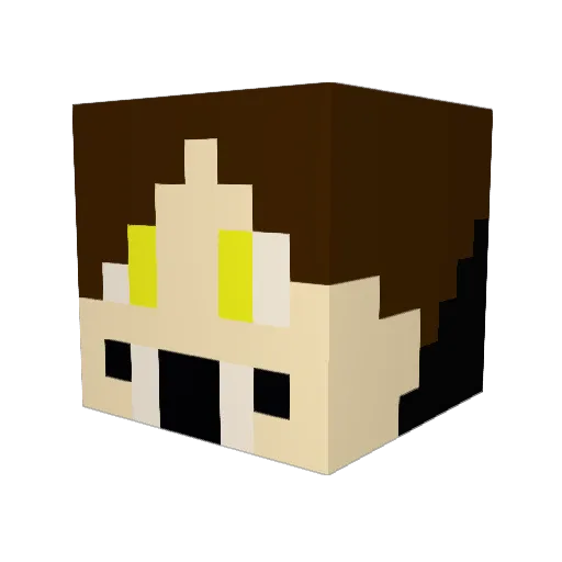 Neon_king Minecraft avatar head, 3D render