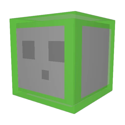 Neon_slime Minecraft avatar head, 3D render