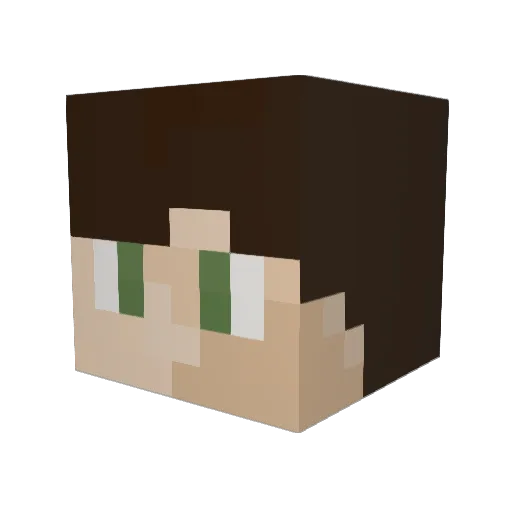 Neonbanger Minecraft avatar head, 3D render