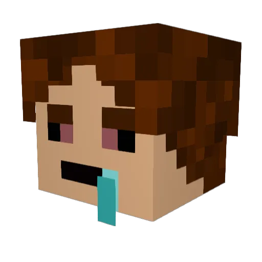 Neonchichi Minecraft avatar head, 3D render