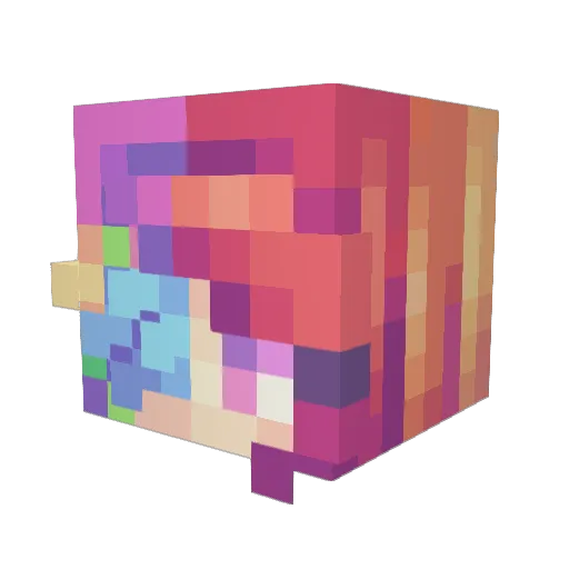 NeonedHead Minecraft avatar head, 3D render