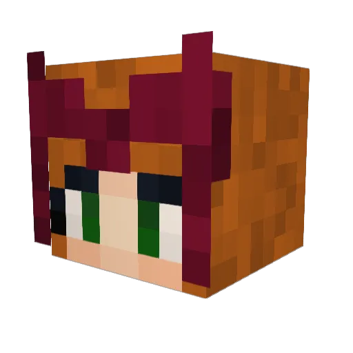 Neonhex Minecraft avatar head, 3D render
