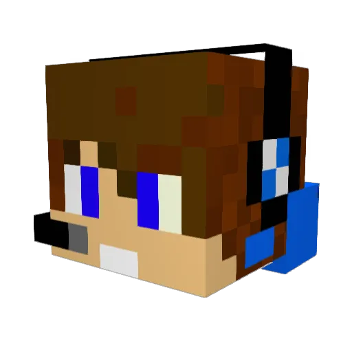 Neonigel Minecraft avatar head, 3D render