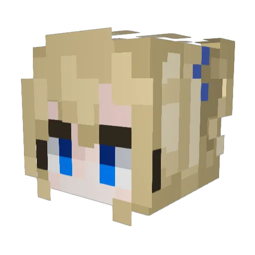 Neono4ka Minecraft avatar head, 3D render