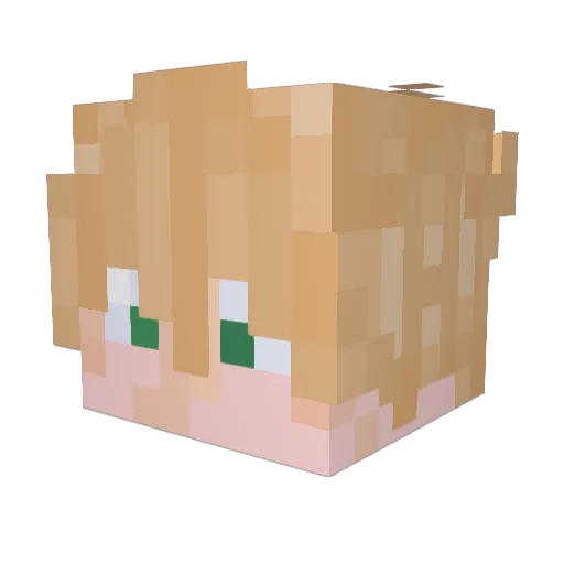 Neonri Minecraft avatar head, 3D render