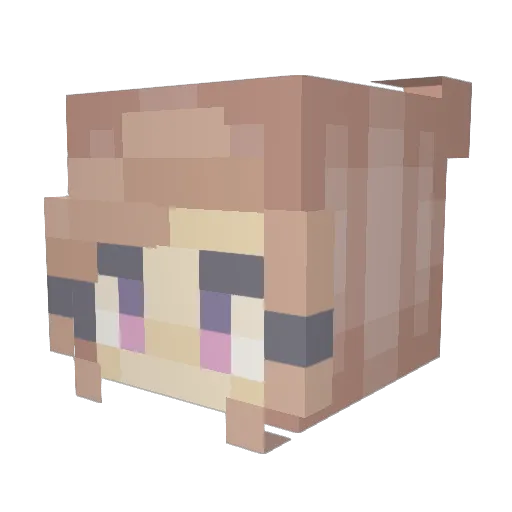 Neonroza Minecraft avatar head, 3D render