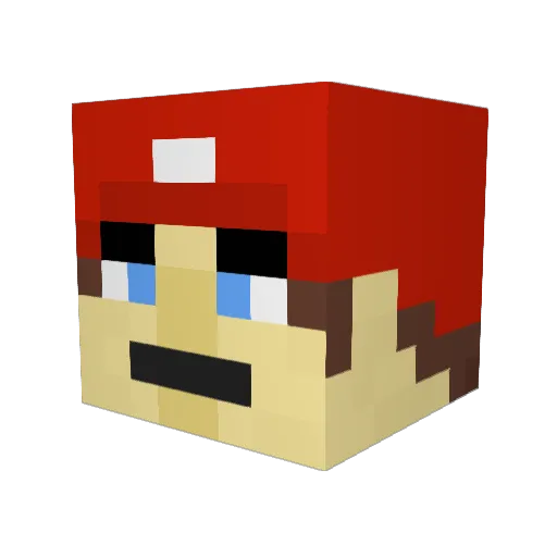 Neonski Minecraft avatar head, 3D render
